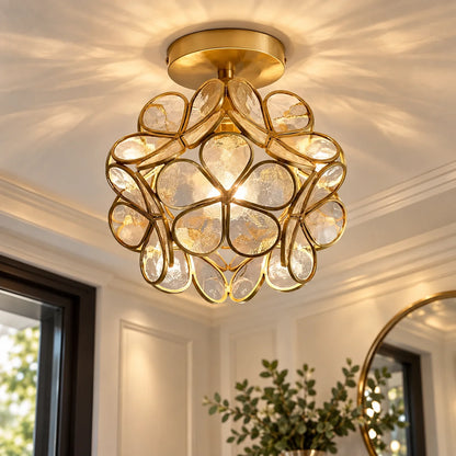 Flush Mount Ceiling Light Compact Acrylic Petals Integrated LED