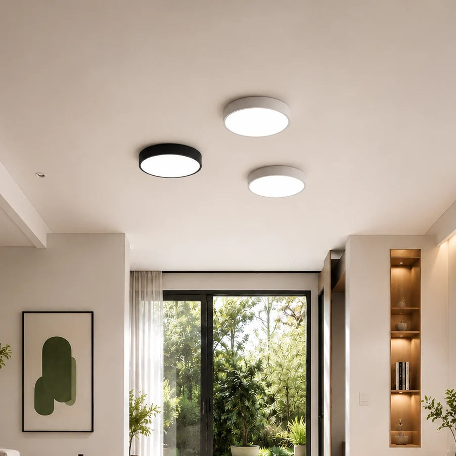 Flush Mount Ceiling Light Wood Ring Integrated LED
