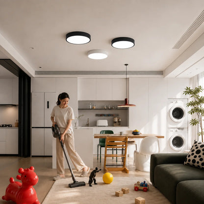 Flush Mount Ceiling Light Wood Ring Integrated LED