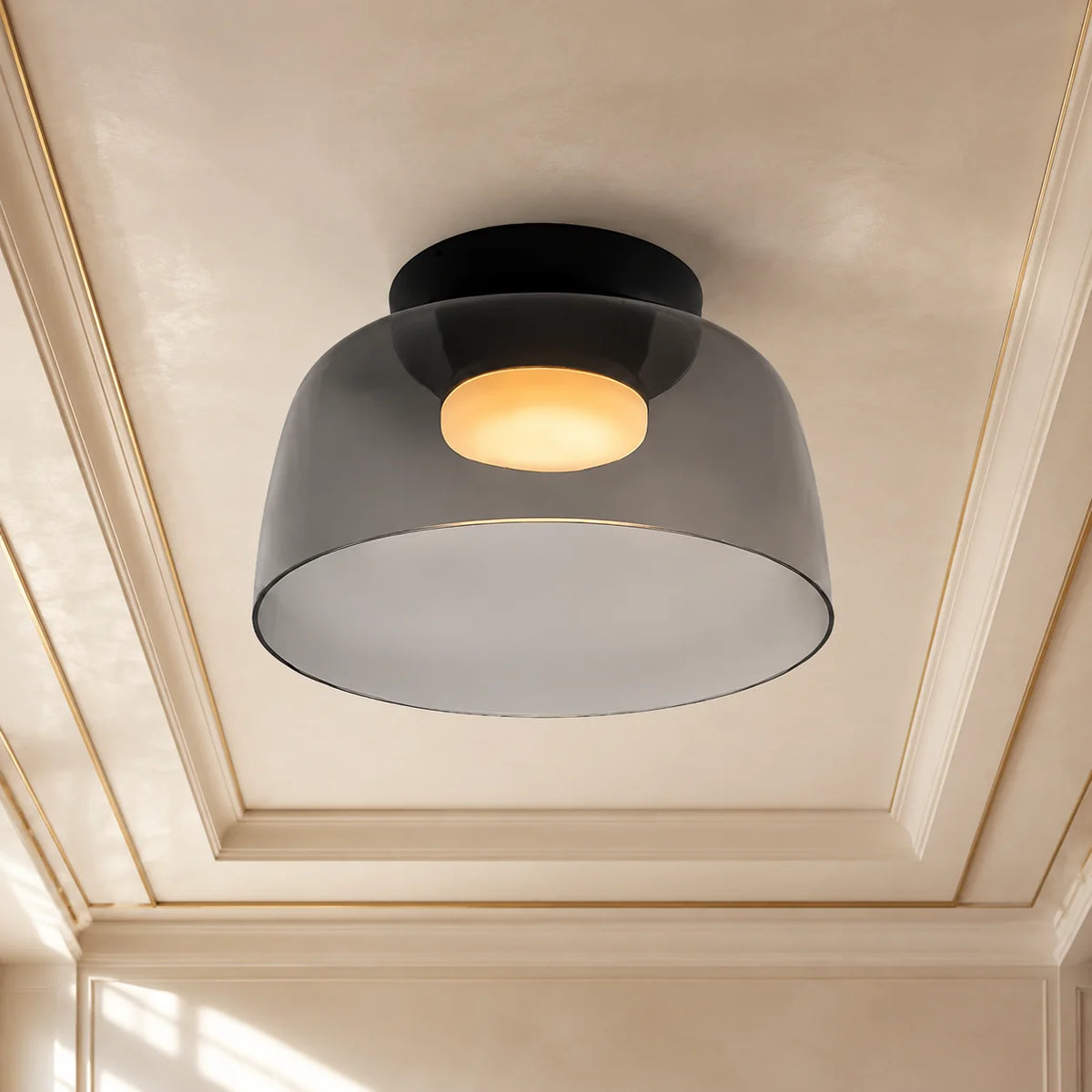 Flushmount Ceiling Light Layered Glass Adjustable Color Temp