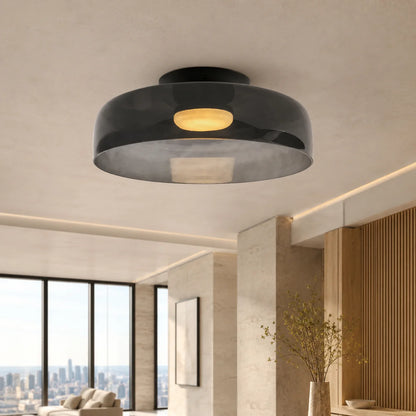 Flushmount Ceiling Light Layered Glass Adjustable Color Temp