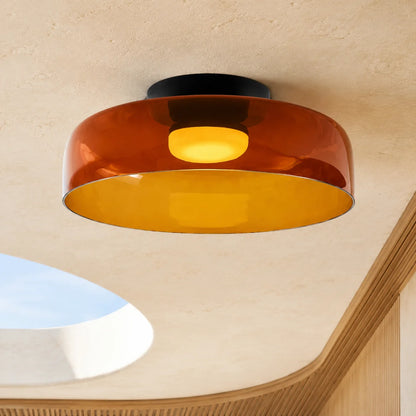 Flushmount Ceiling Light Layered Glass Adjustable Color Temp