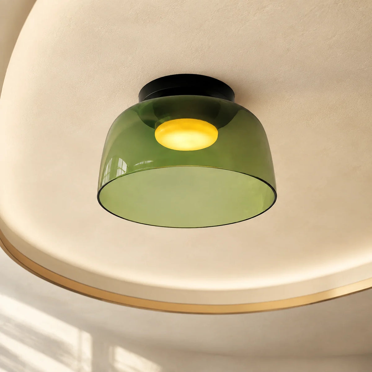 Flushmount Ceiling Light Layered Glass Adjustable Color Temp