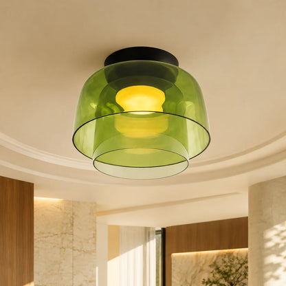 Flushmount Ceiling Light Layered Glass Adjustable Color Temp