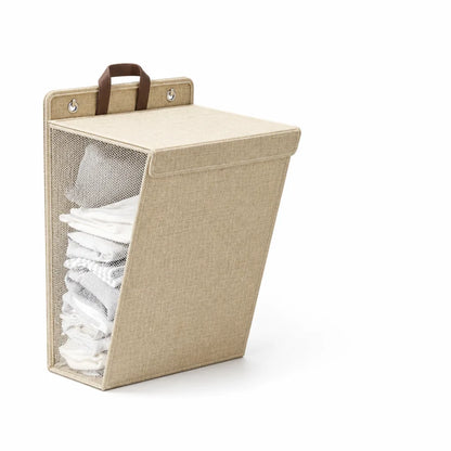 Foldable Breathable Mesh Self-Adhesive Wall-Mounted Laundry Basket