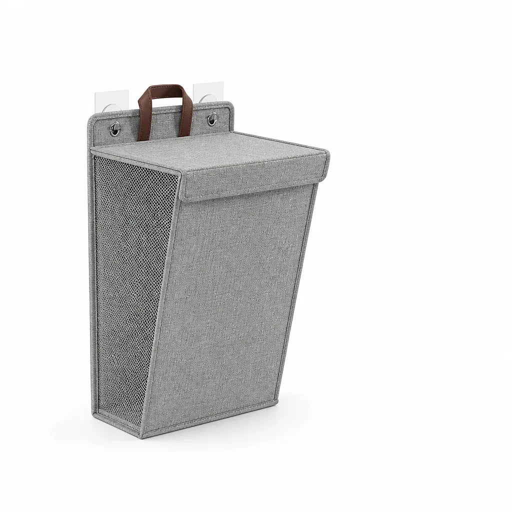 Foldable Breathable Mesh Self-Adhesive Wall-Mounted Laundry Basket