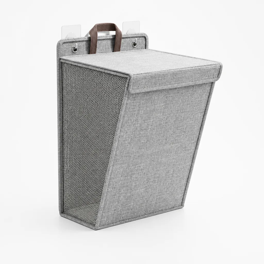 Foldable Breathable Mesh Self-Adhesive Wall-Mounted Laundry Basket