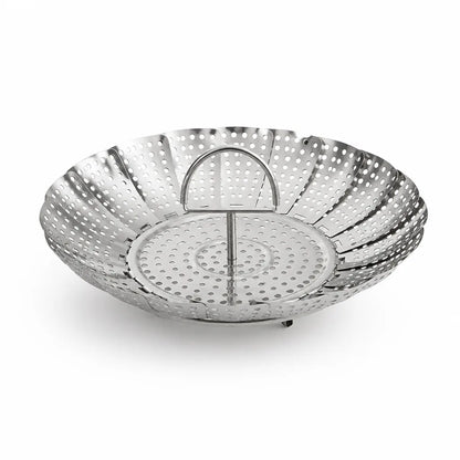 Foldable Expandable Stainless Steel Steamer Basket