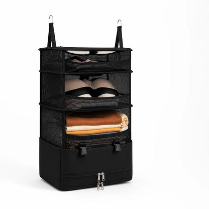 Foldable Layered Hanging Travel Storage Organizer (Hanging Hooks)