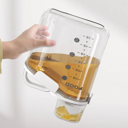 Food Storage Dispenser Clear Measuring Cup & Pour Spout