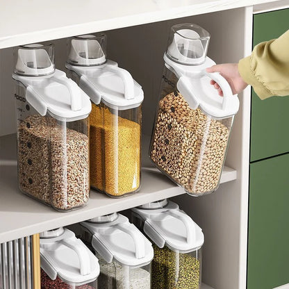 Food Storage Dispenser Clear Measuring Cup & Pour Spout