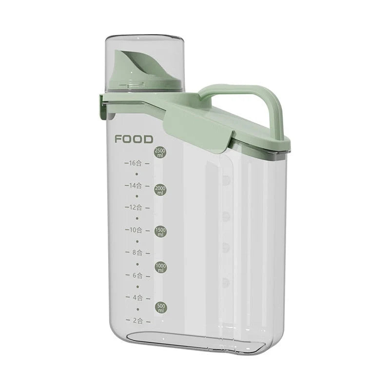 Food Storage Dispenser Clear Measuring Cup & Pour Spout
