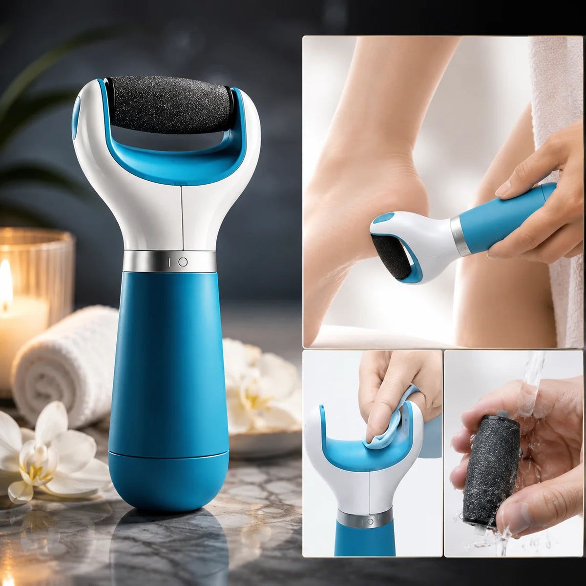 Foot Callus Remover Rechargeable Cordless Detachable Rotating Head