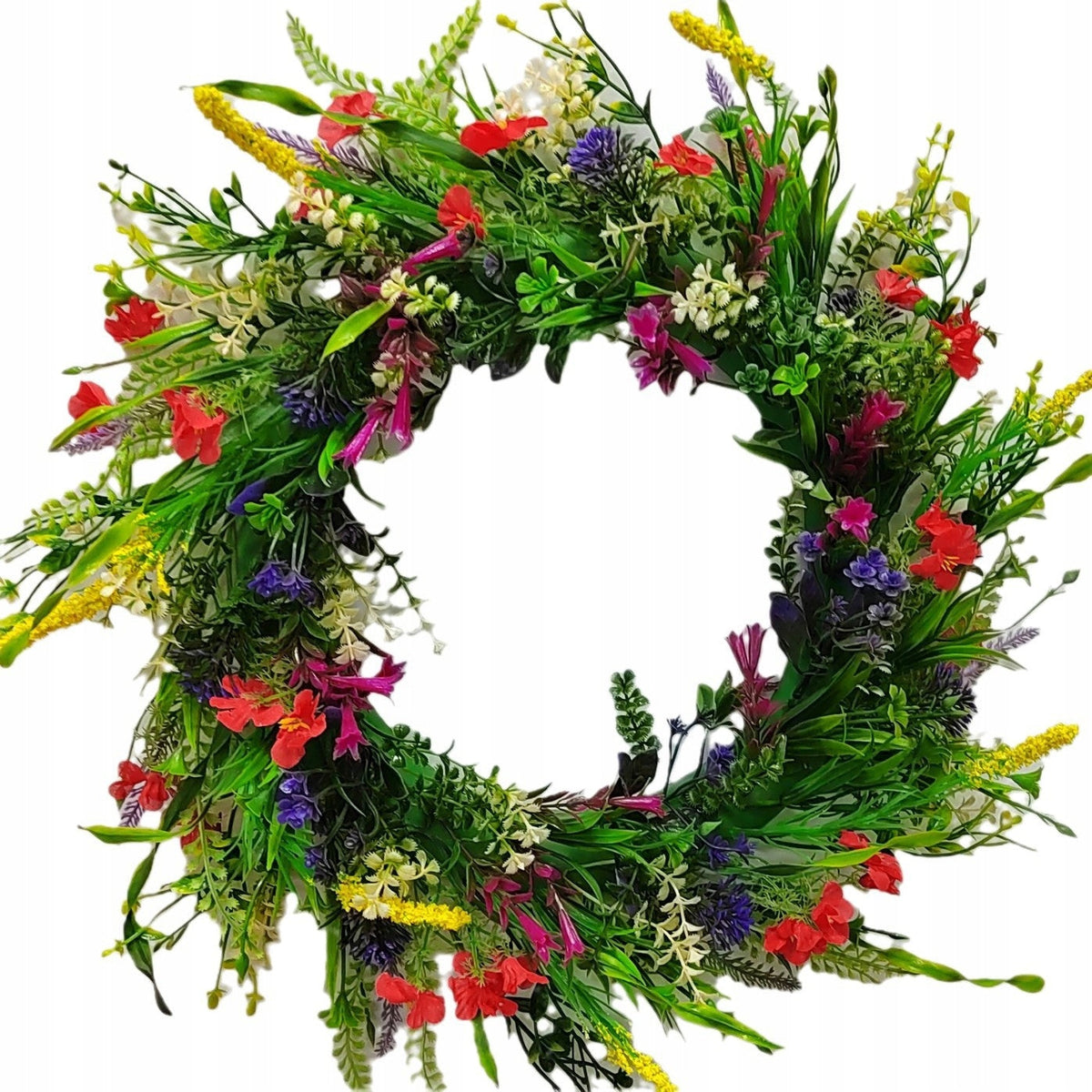 Front Door Wreath Handmade Grapevine Silk & Eucalyptus 16 Inch