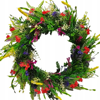 Front Door Wreath Handmade Grapevine Silk & Eucalyptus 16 Inch