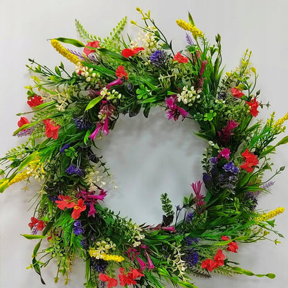 Front Door Wreath Handmade Grapevine Silk & Eucalyptus 16 Inch