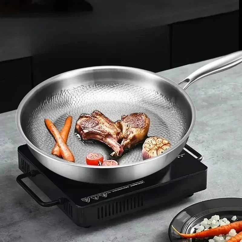 Frying Pan Forged Titanium Hammered Finish & Natural Nonstick