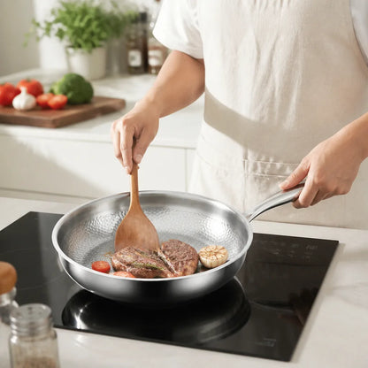 Frying Pan Hand-Hammered Titanium Natural Non-Stick Induction Compatible