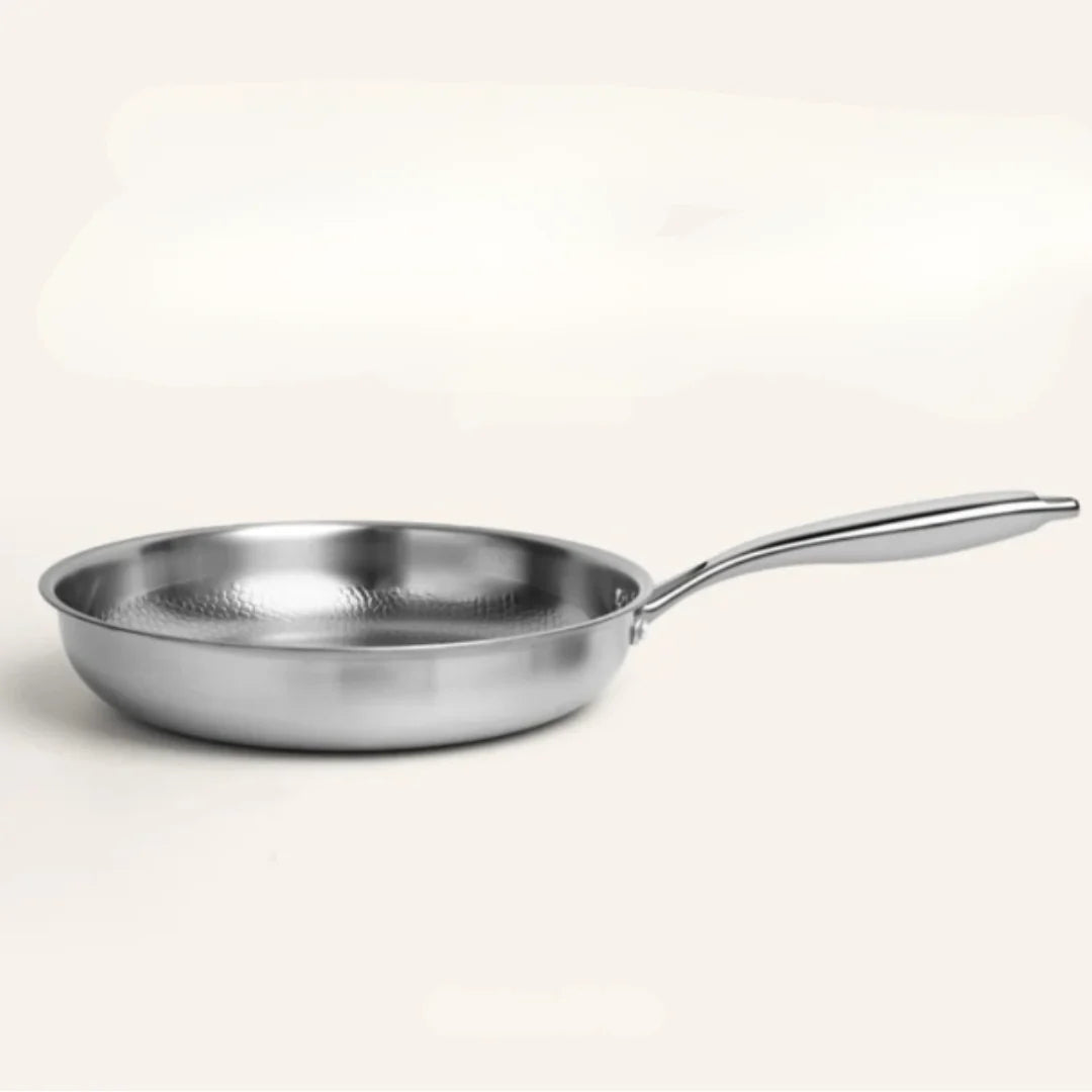 Frying Pan Pure Titanium Hammered Finish Induction Compatible