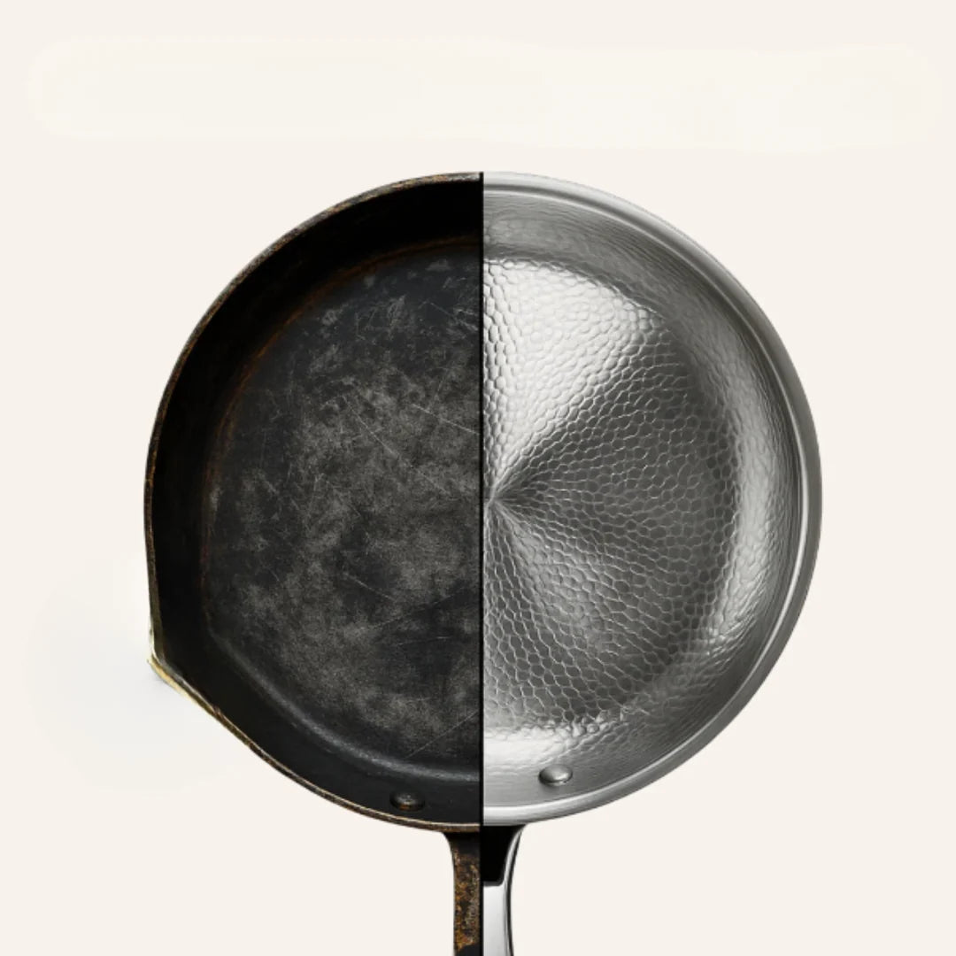 Frying Pan Pure Titanium Hammered Finish Induction Compatible
