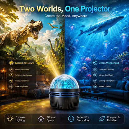 Galaxy Projector Night Light Dynamic Starry & Ocean Effects 360° Gooseneck USB Powered