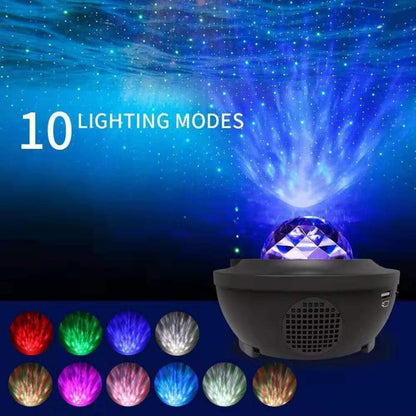 Galaxy Projector Starry Sky Ocean Waves Bluetooth Speaker Remote Control & Timer