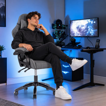 Gaming Chair Ergonomic Breathable Linen Fabric 330 lb Capacity