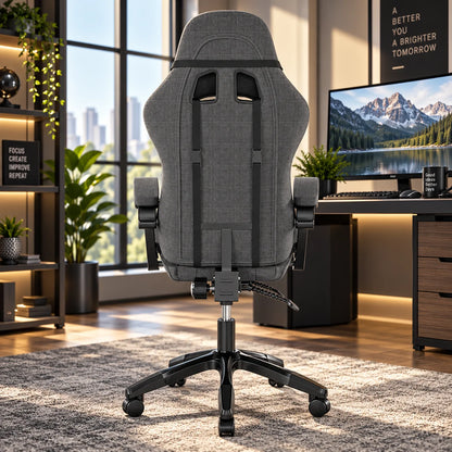 Gaming Chair Ergonomic Breathable Linen Fabric 330 lb Capacity