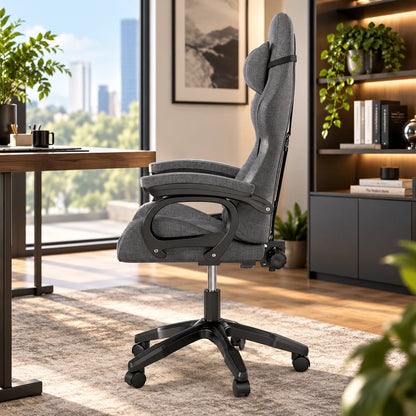 Gaming Chair Ergonomic Breathable Linen Fabric 330 lb Capacity