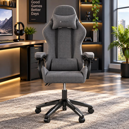 Gaming Chair Ergonomic Breathable Linen Fabric 330 lb Capacity