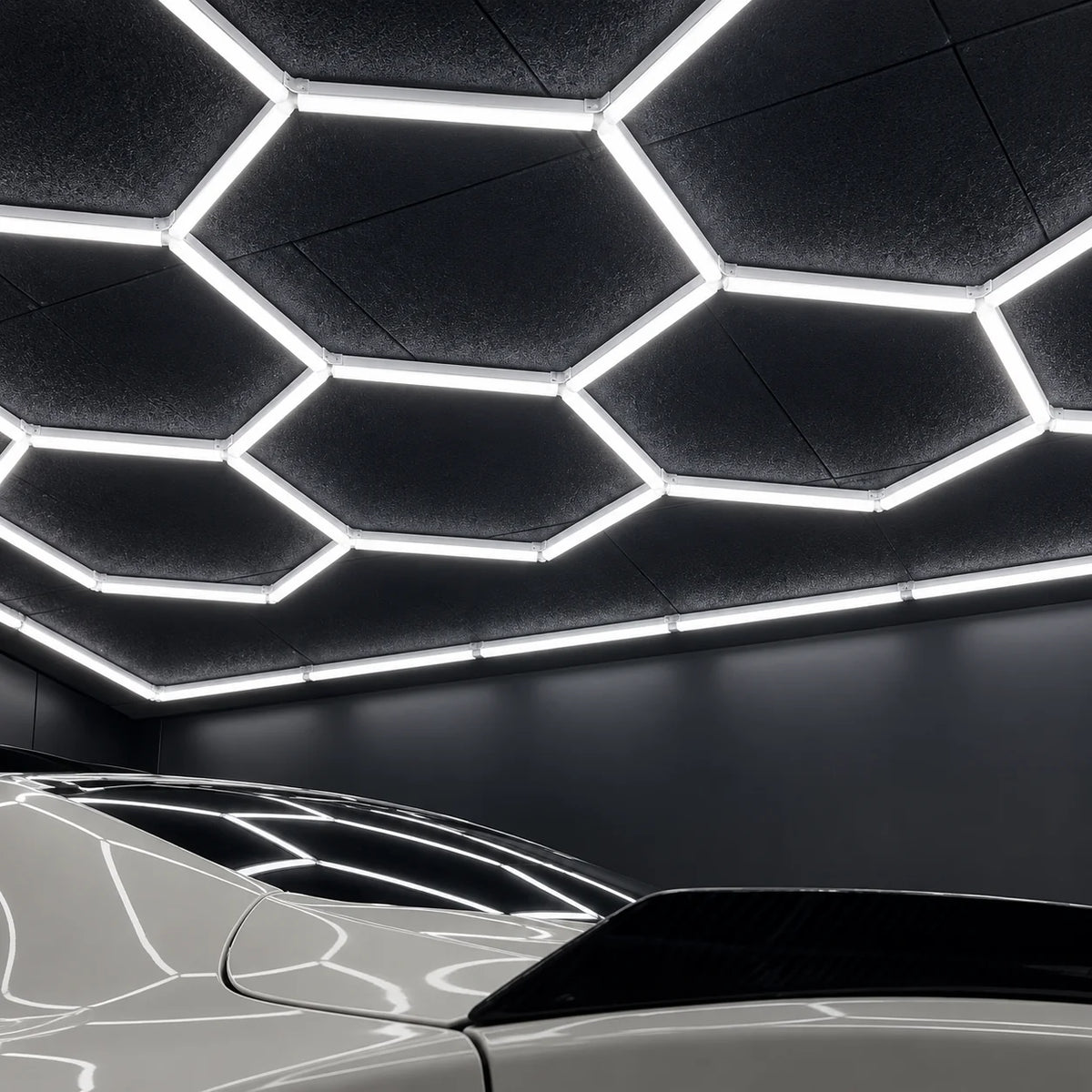 Garage Ceiling Light 14-Panel Hexagon 6000K Daylight
