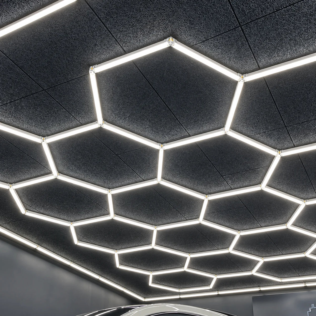Garage Ceiling Light 14-Panel Hexagon 6000K Daylight