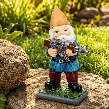 Garden Gnome Camouflage Finish Weather-Resistant Resin