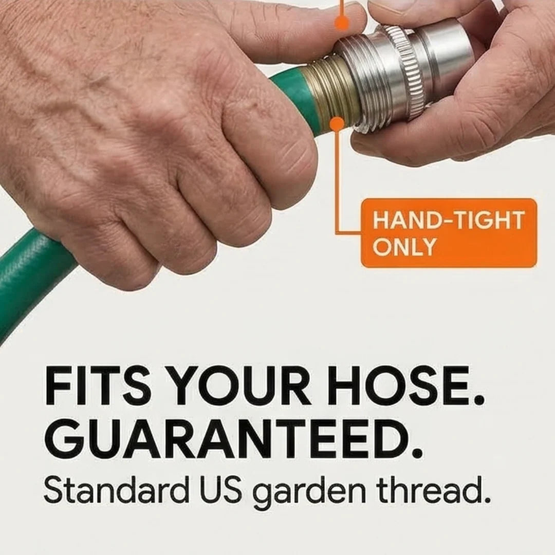 Garden Hose Connectors Stainless Steel Quick-Connect Set of 4