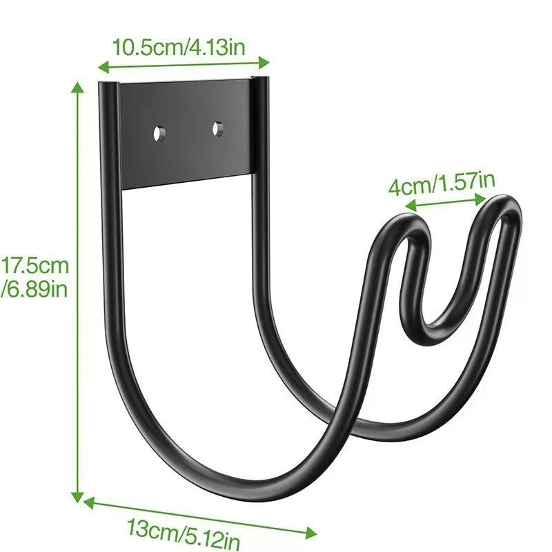 Garden Hose Holder Metal Wall-Mounted Double Hook