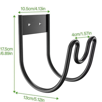 Garden Hose Holder Metal Wall-Mounted Double Hook