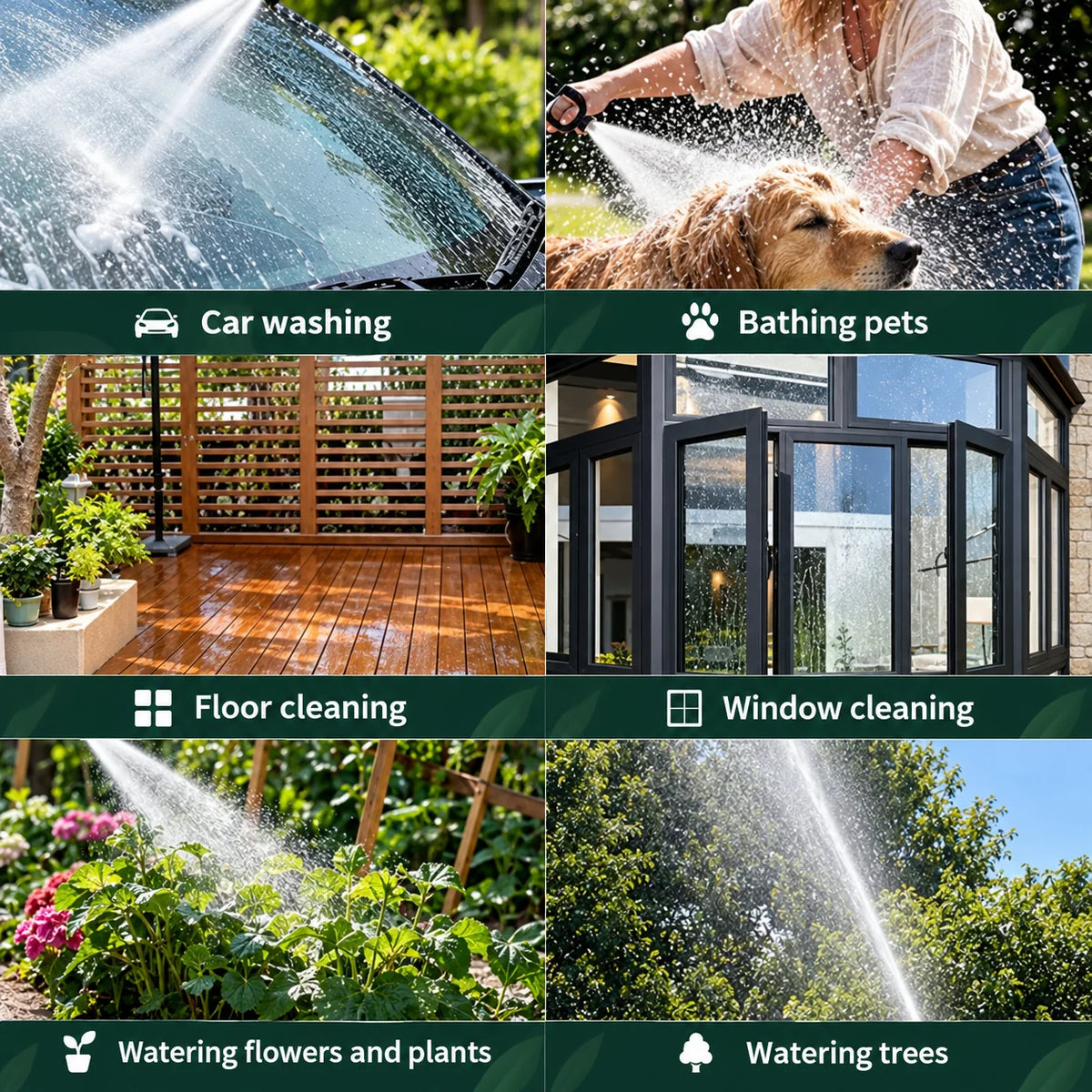 Garden Hose Nozzle 360 Degree Rotating Dual Nozzle