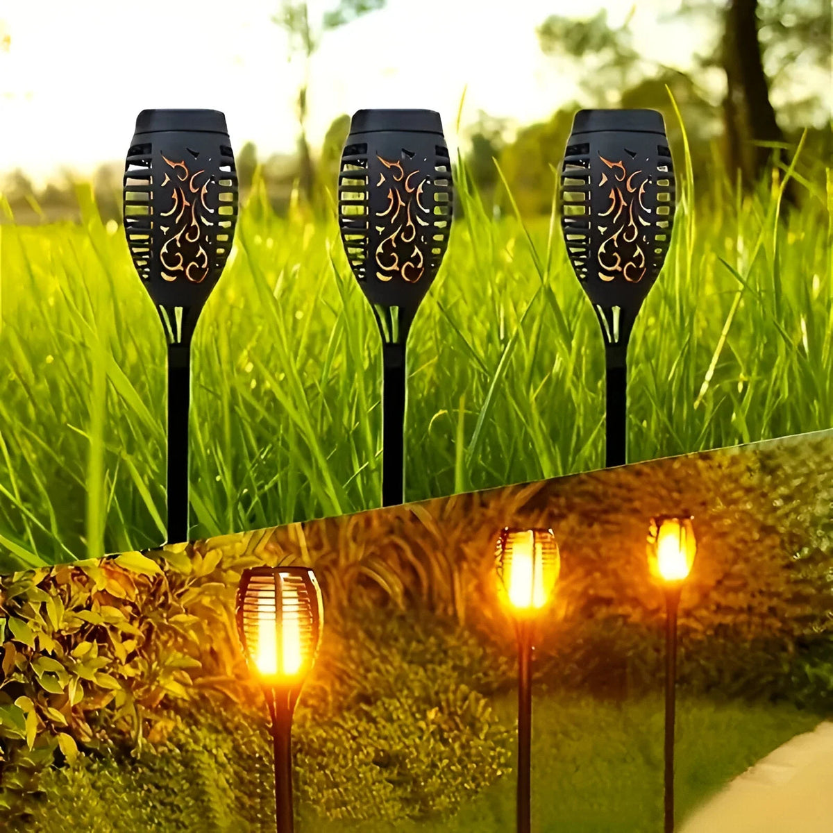 Garden Light Solar-Powered Flickering Flame IP65 Weather-Resistant