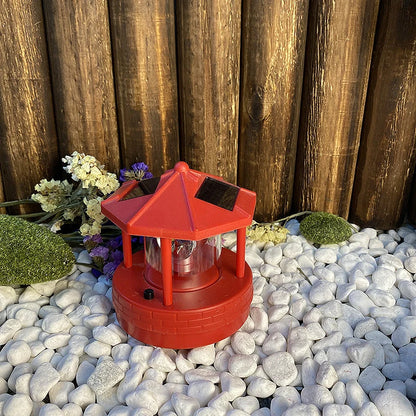 Garden Lighthouse Light Solar-Powered Rotating Beacon