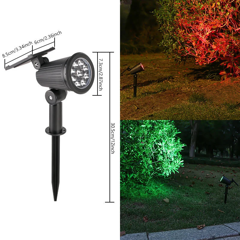 Garden Spotlight Solar-Powered Adjustable Swivel Head