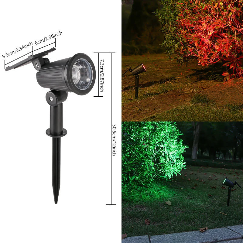 Garden Spotlight Solar-Powered Adjustable Swivel Head
