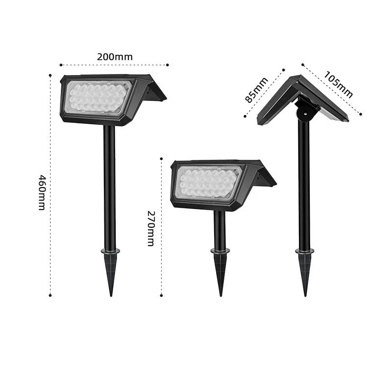 Garden Spotlight Solar-Powered Adjustable Weather-Resistant