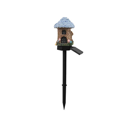 Garden Stake Light Solar Powered Hand-Painted Resin Automatic Glow