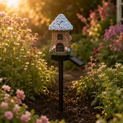 Garden Stake Light Solar Powered Hand-Painted Resin Automatic Glow