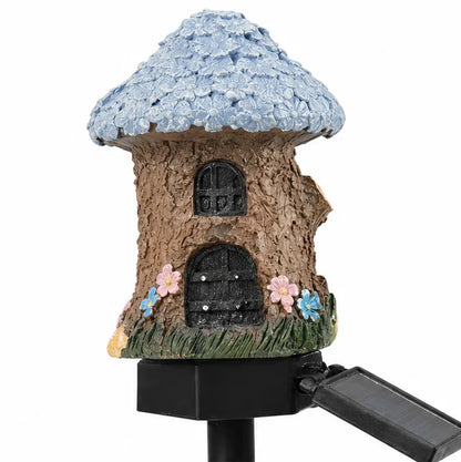 Garden Stake Light Solar Powered Hand-Painted Resin Automatic Glow