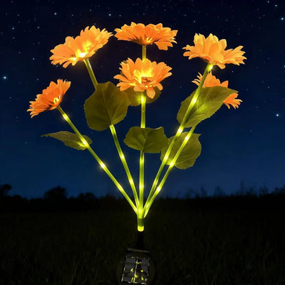 Garden Stake Light Solar-Powered Sunflower Dusk-To-Dawn
