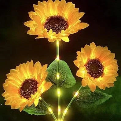 Garden Stake Light Solar-Powered Sunflower Dusk-To-Dawn