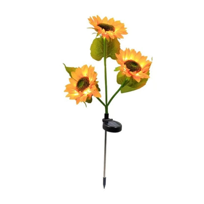 Garden Stake Light Solar-Powered Sunflower Dusk-To-Dawn