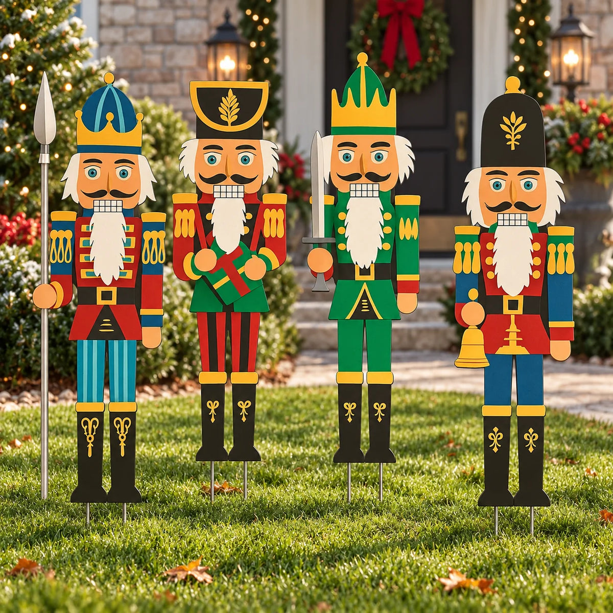 Garden Stakes Nutcracker Figures Set of 4