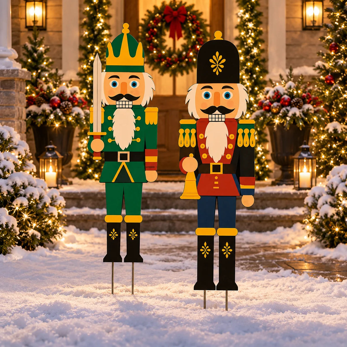 Garden Stakes Nutcracker Figures Set of 4